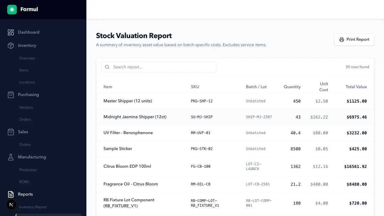 Valuation Report